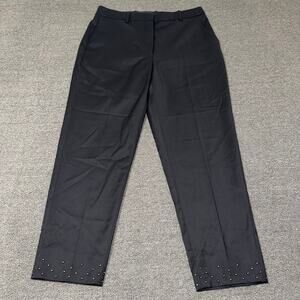 The Kooples Dress Ankle Pants Studded Hem Black Size EUR 40 NWOT 100% Wool